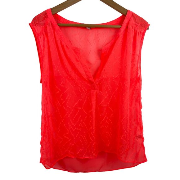 American Eagle Outfitters Tops - American Eagle Outfitters Coral Sheer Tank Women Size Medium